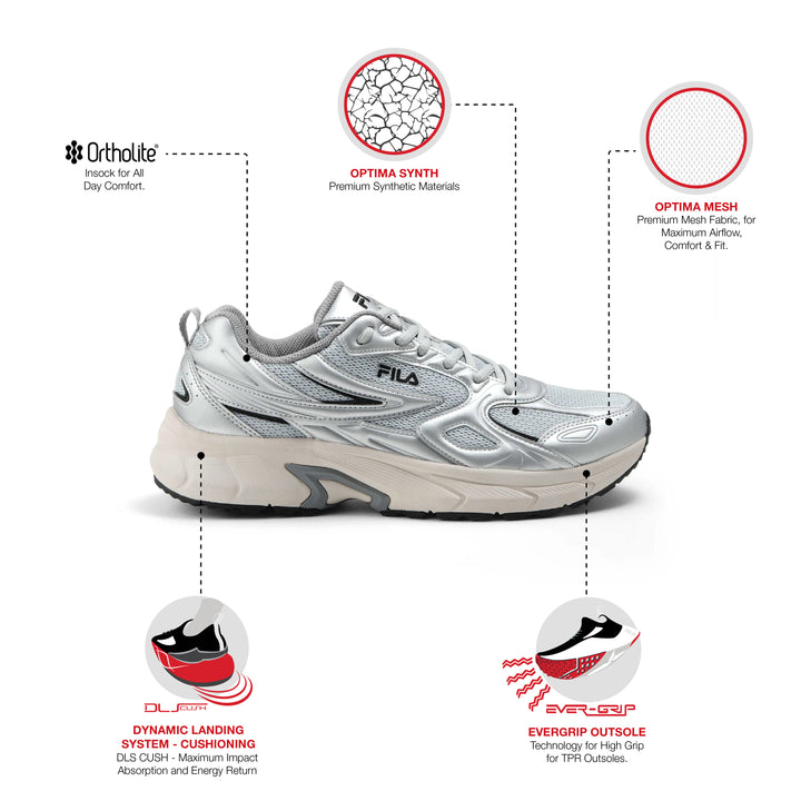 Fila Women Silver Retro Running 3 Shoe