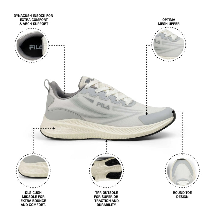 Fila Men White-Grey Tekno Shoes