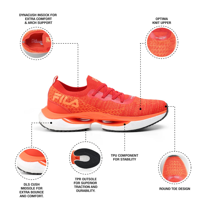 Fila Men Orange Velocity Shoes
