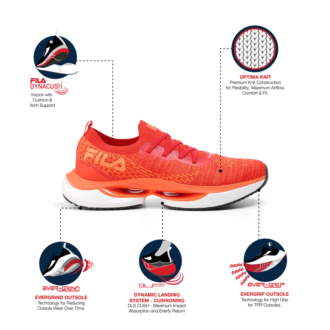 Fila Men Orange Velocity Shoes