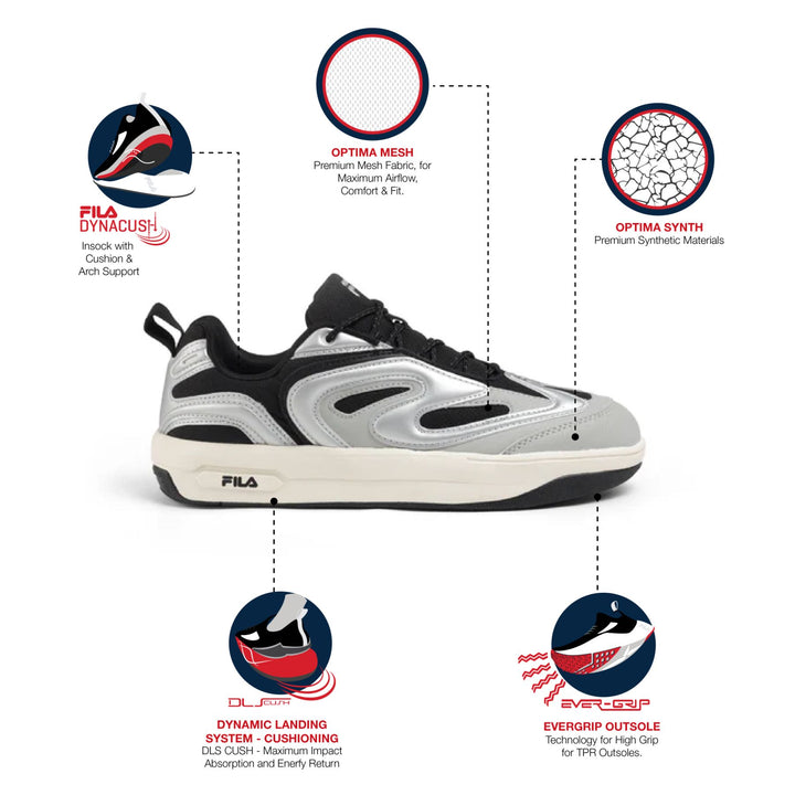 Fila Men Black-Silver Dazer Shoes