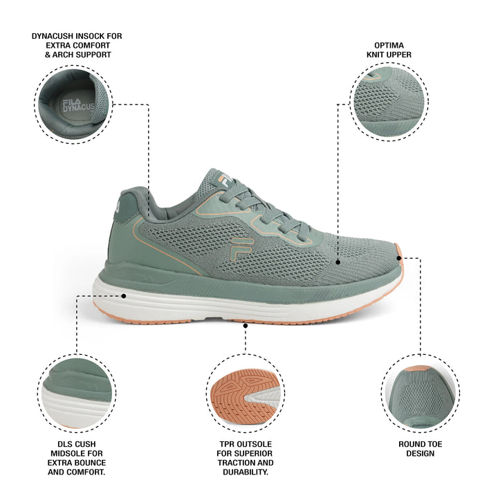 Fila Women Ease Orbit Iceberg Green Shoes