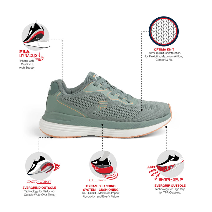 Fila Women Ease Orbit Iceberg Green Shoes