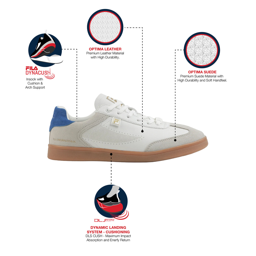 Fila Men White - Navy Asher Suede Shoes