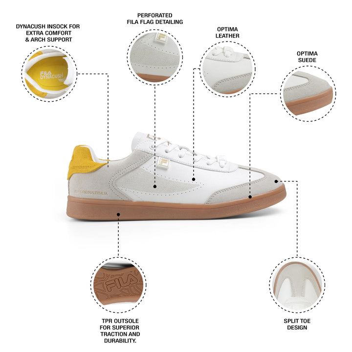 Fila Men White - Yellow Asher Suede Shoes