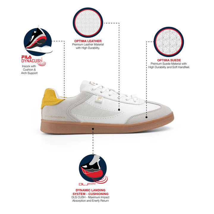 Fila Men White - Yellow Asher Suede Shoes