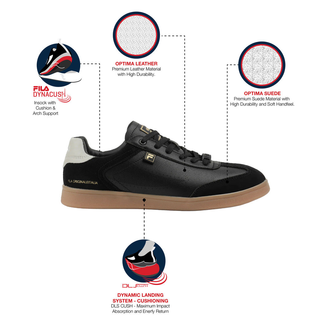 Fila Men Black-Grey Asher Suede Shoes