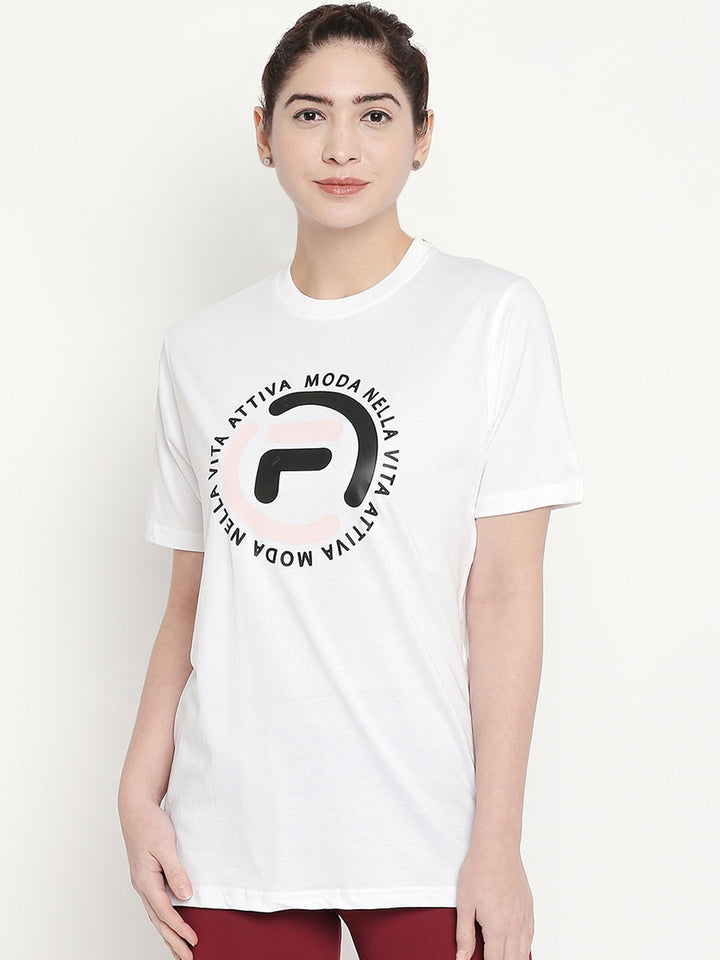Fila White Flore Women's Graphic T-Shirt