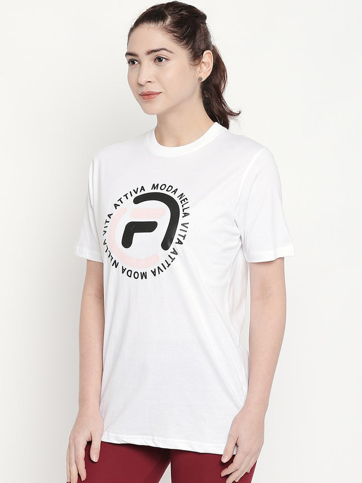 Fila White Flore Women's Graphic T-Shirt