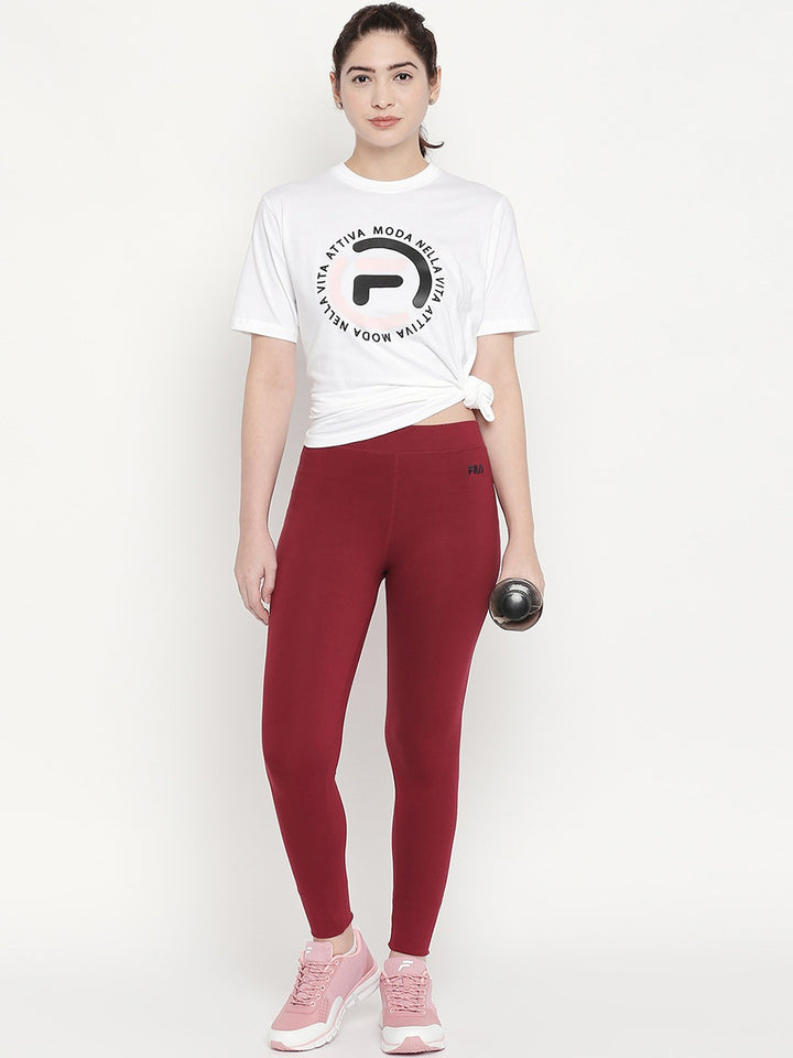 Fila White Flore Women's Graphic T-Shirt
