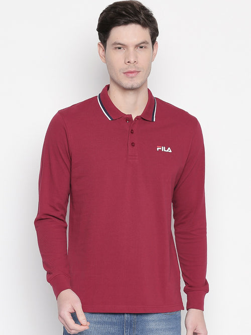 Fila White Doman Men's Solid Polo