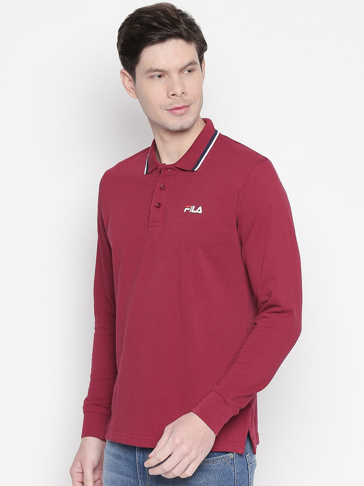 Fila White Doman Men's Solid Polo