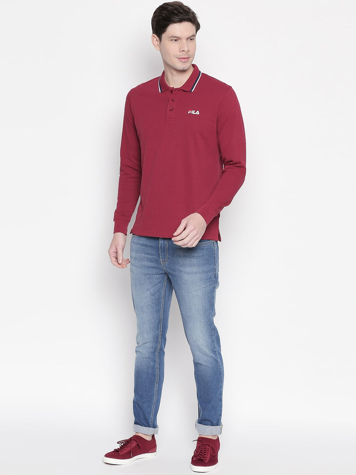 Fila White Doman Men's Solid Polo