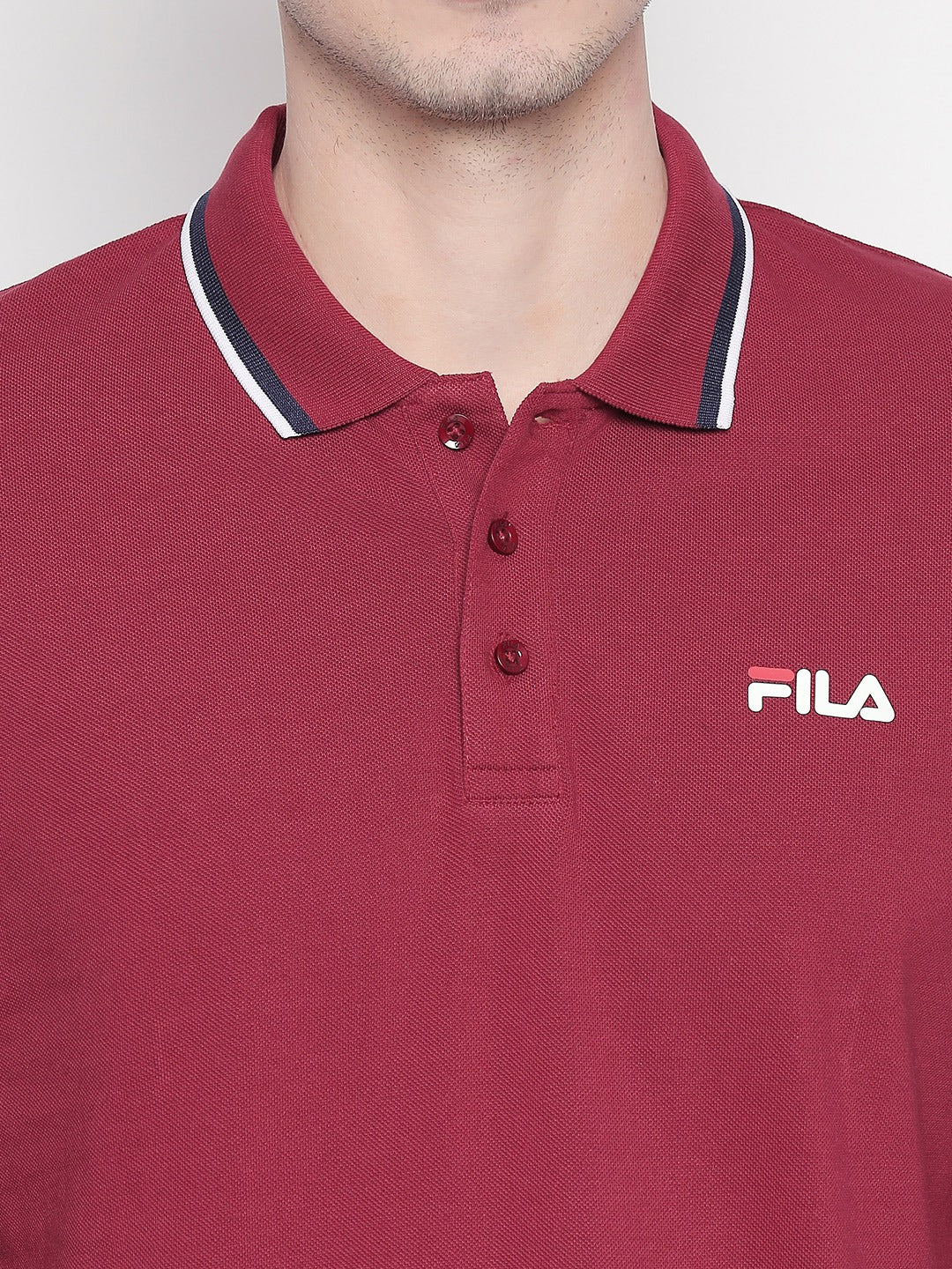 Fila White Doman Men's Solid Polo