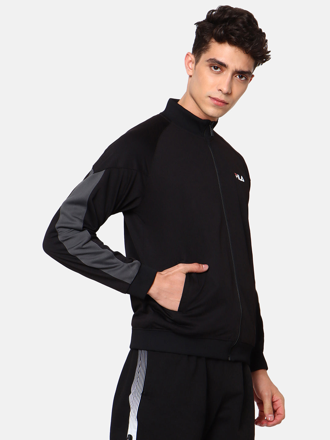 Buy Fila Black Peacoat John Jacket Men's Track Jacket @ Rs 659.70