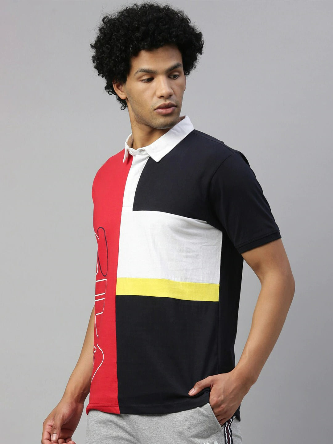 Fila Black Chock Men's Cut and Sew Polo