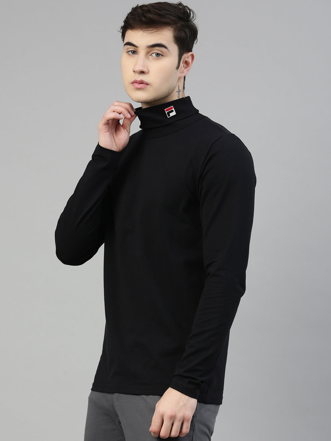 Fila White 19Th Roll Neck Men's Logo T-Shirt