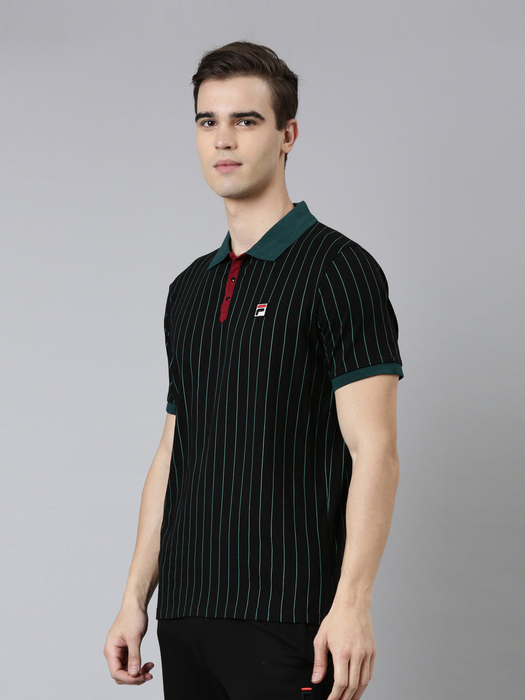 Fila Black Bb1 Men's Striper Polo
