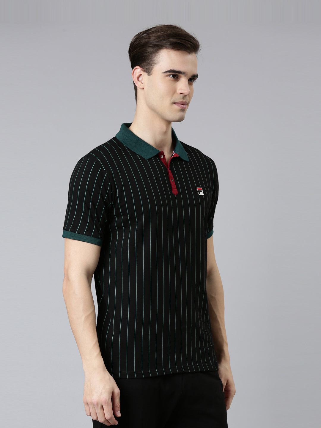 Fila Black Bb1 Men's Striper Polo