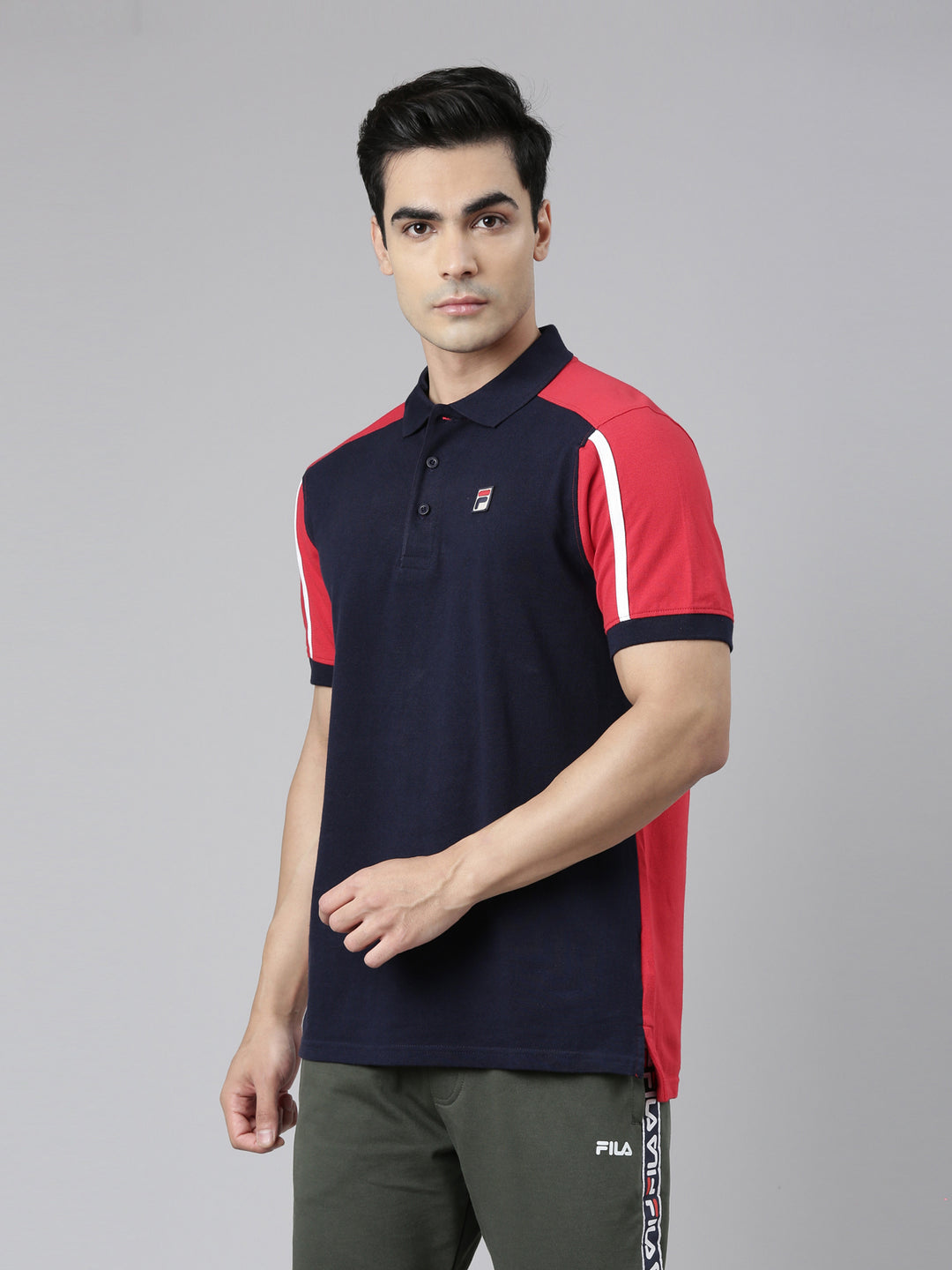 Fila Red Franklin Men's Cut and Sew Polos