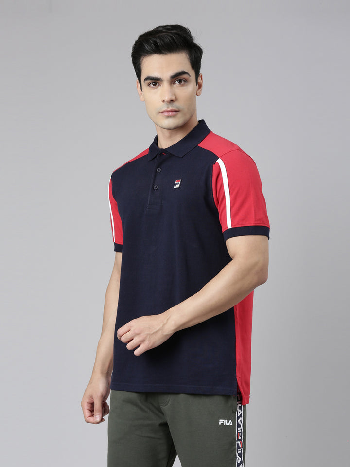 Fila Red Franklin Men's Cut and Sew Polos