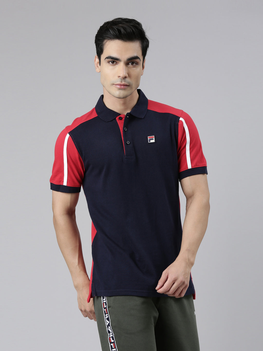 Fila Red Franklin Men's Cut and Sew Polos
