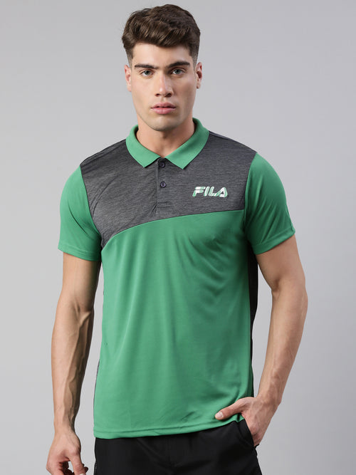 Fila Black Zafir Men's Cut and Sew Polo