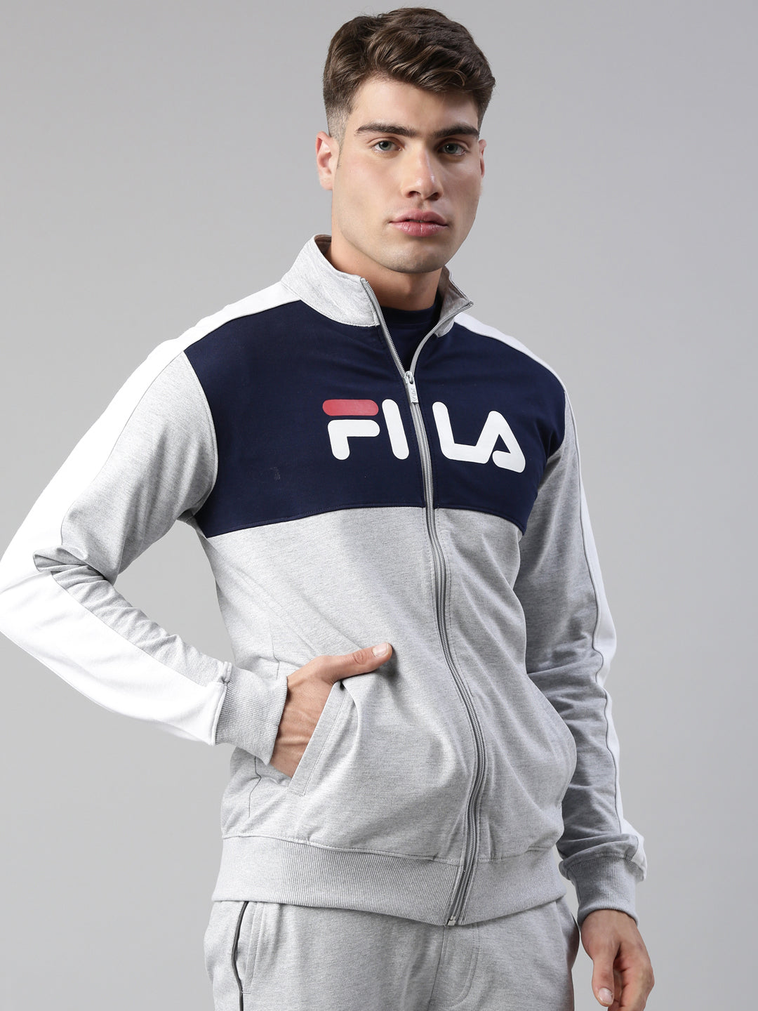 Fila Blue Junaid Jkt Men's Cut and Sew Track Jacket