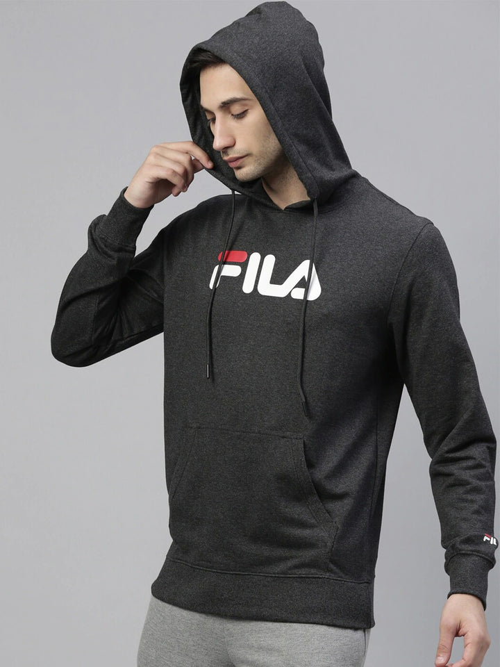 Fila Black Hornbill Men's Logo Hoodie