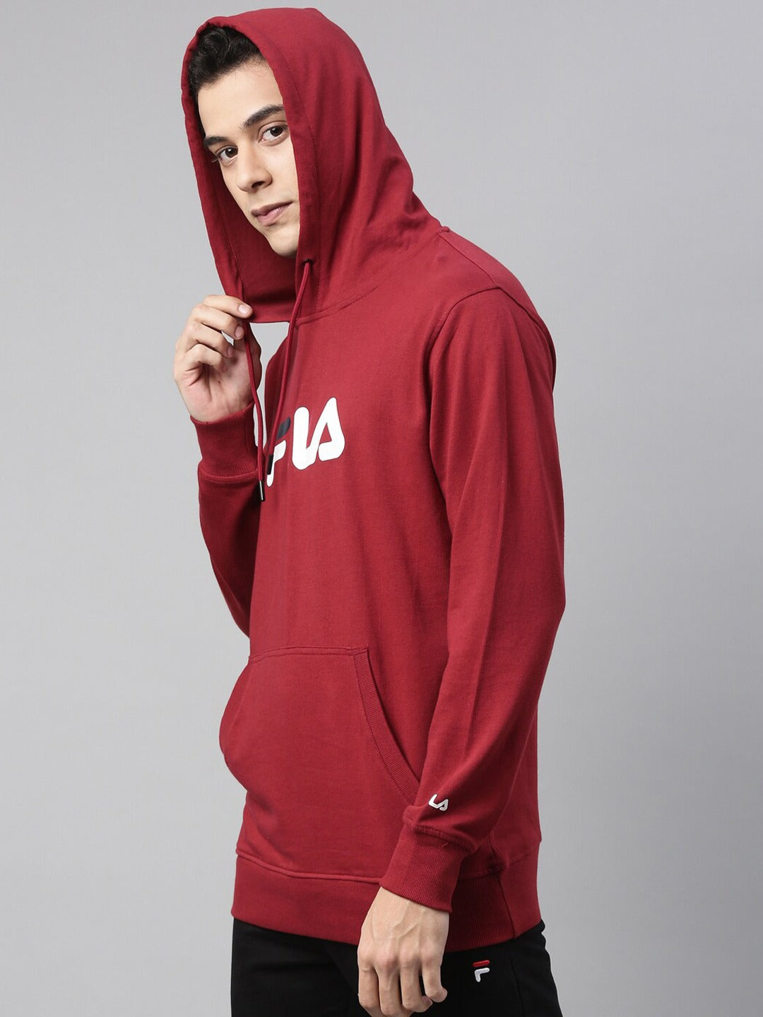 Fila Black Hornbill Men's Logo Hoodie