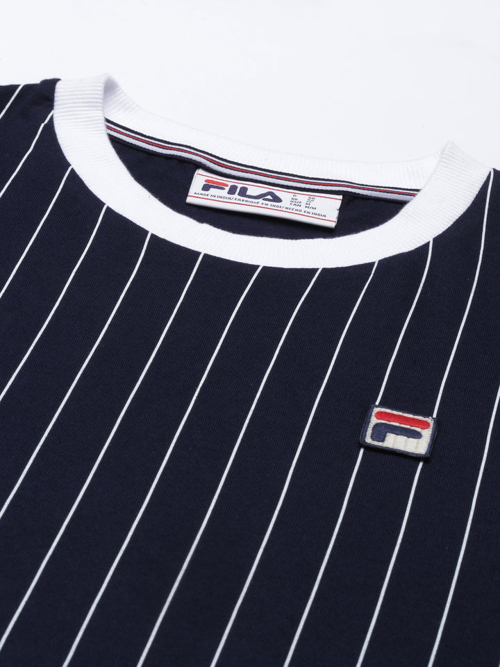 Fila Grey Deniz Men's Stripe T-Shirts