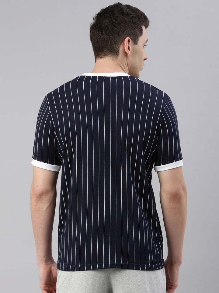 Fila Grey Deniz Men's Stripe T-Shirts