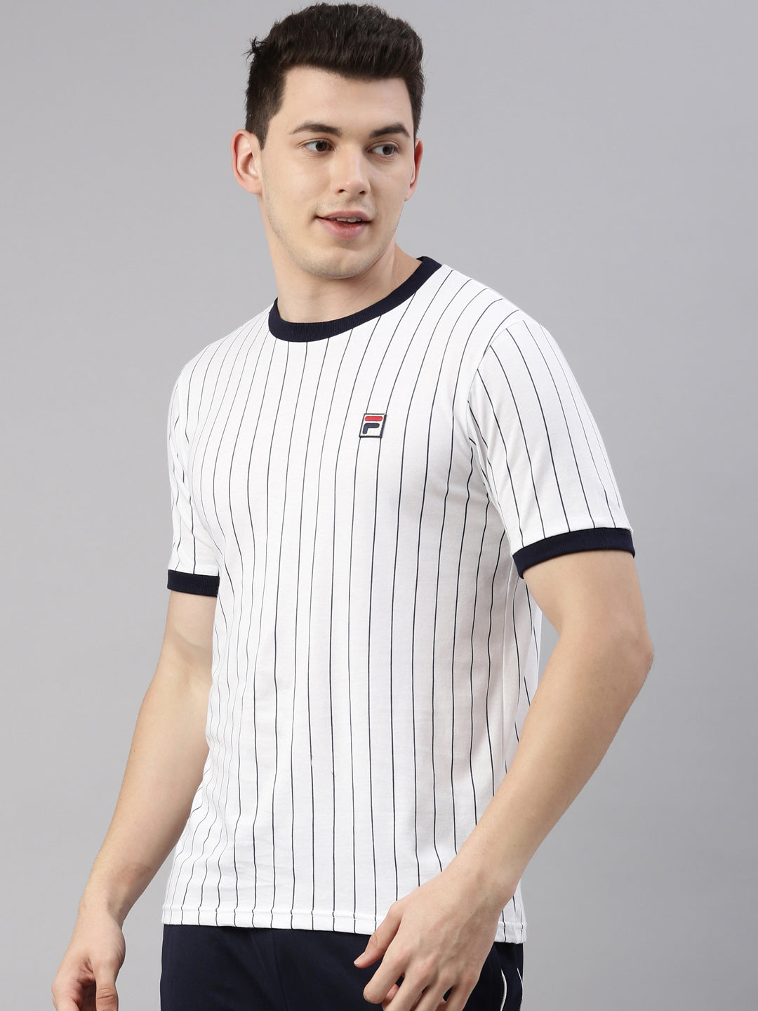 Fila Grey Deniz Men's Stripe T-Shirts