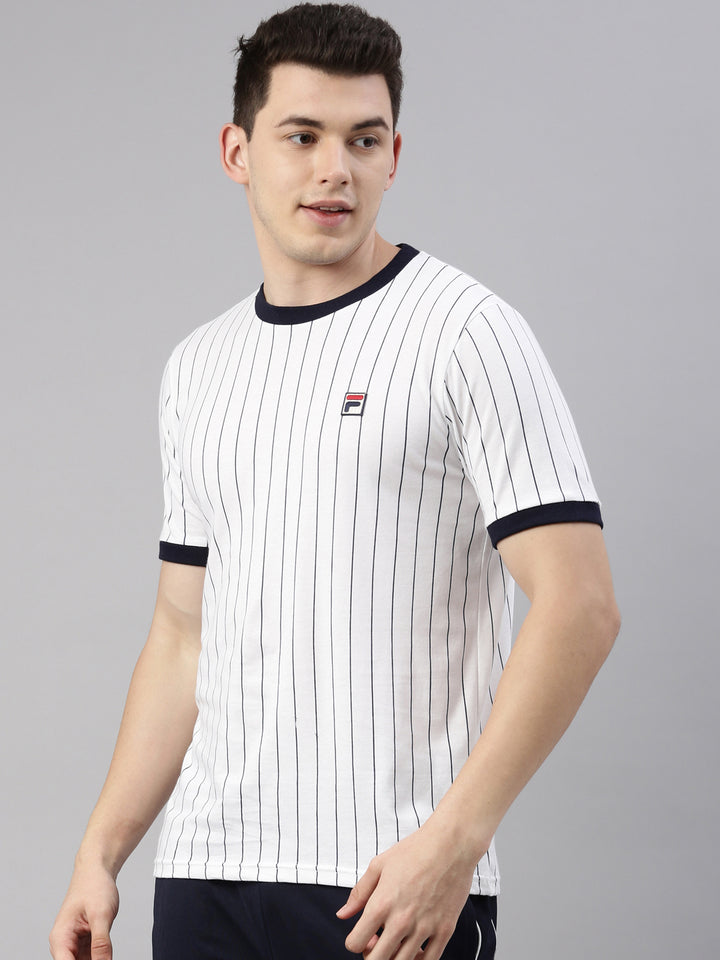 Fila Grey Deniz Men's Stripe T-Shirts