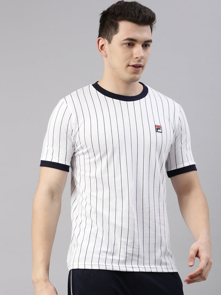 Fila Grey Deniz Men's Stripe T-Shirts