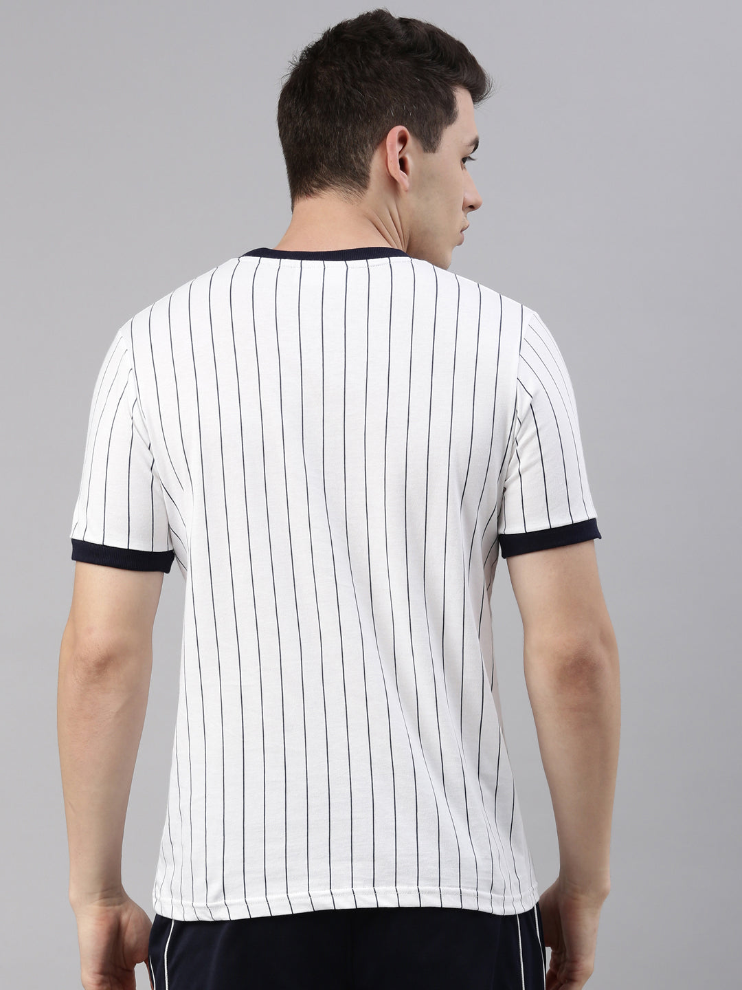 Fila Grey Deniz Men's Stripe T-Shirts