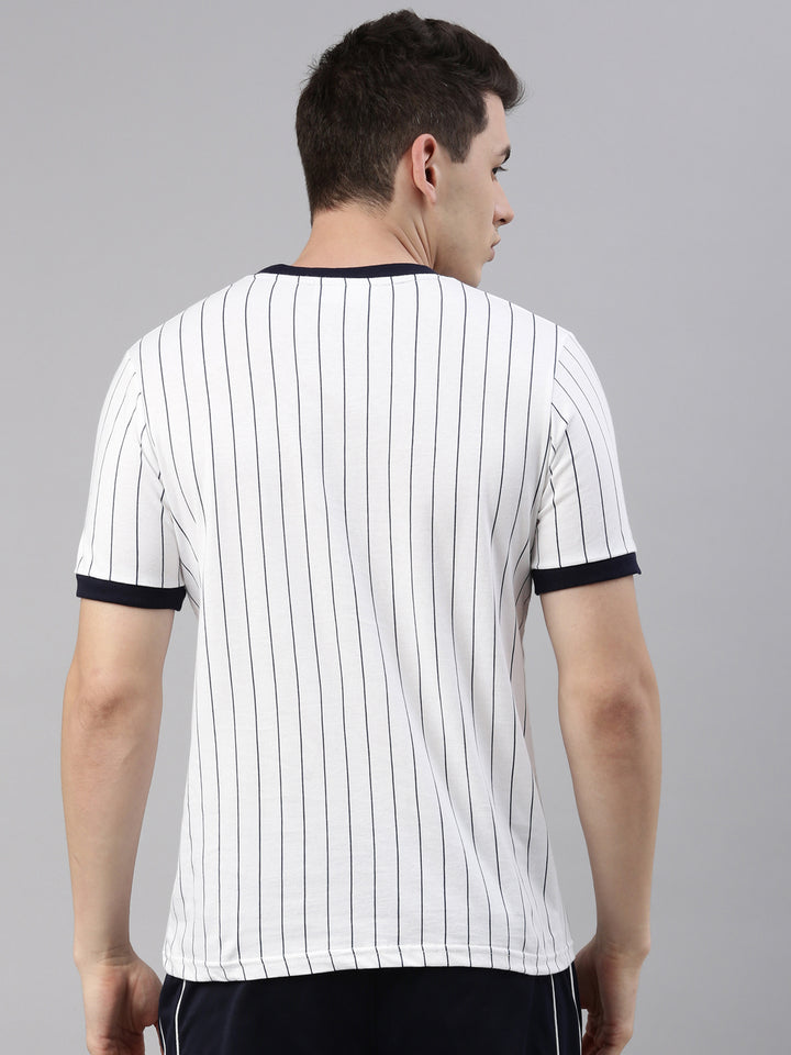 Fila Grey Deniz Men's Stripe T-Shirts