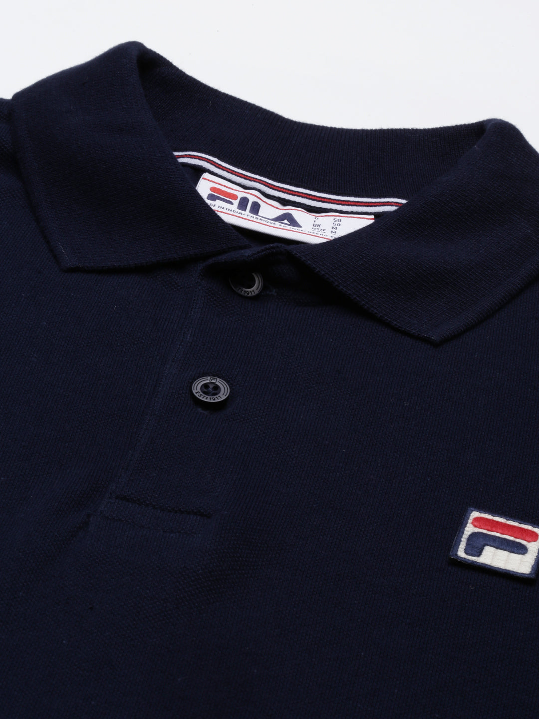 Fila White Custom Men's Solid Polo