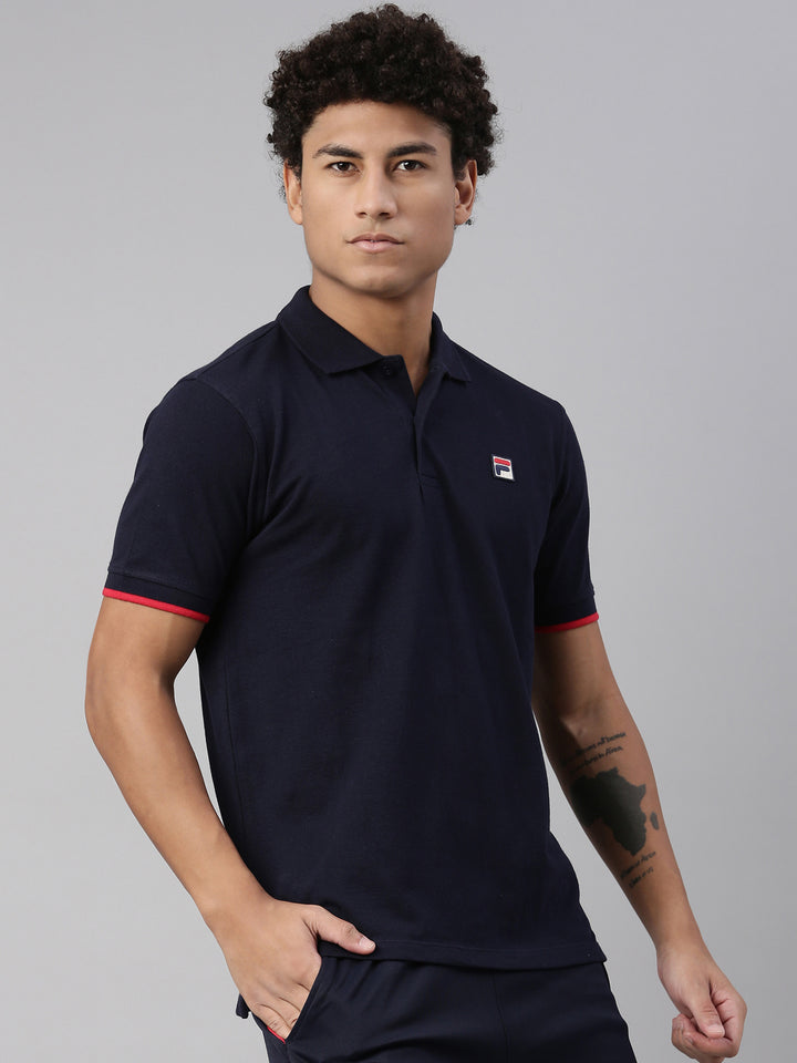 Fila White Custom Men's Solid Polo