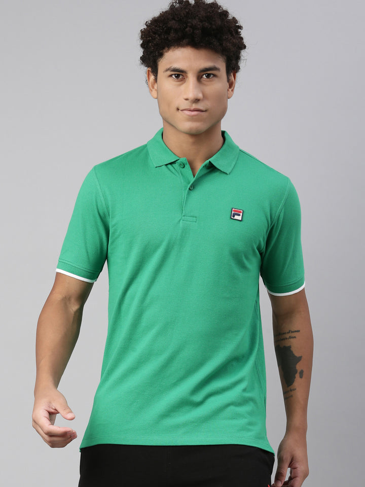 Fila White Custom Men's Solid Polo