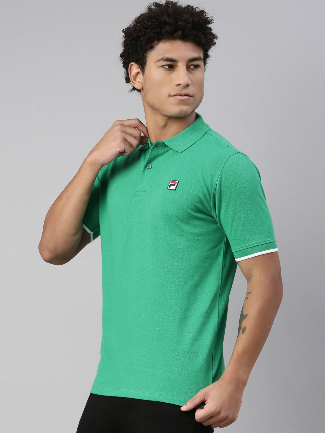 Fila White Custom Men's Solid Polo