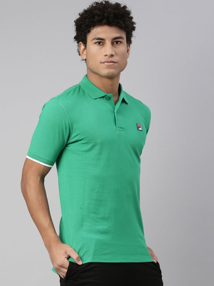 Fila White Custom Men's Solid Polo