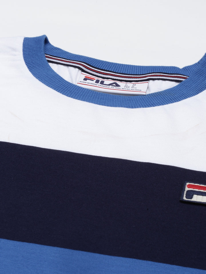Fila White Slitter Men's Striper T-Shirt