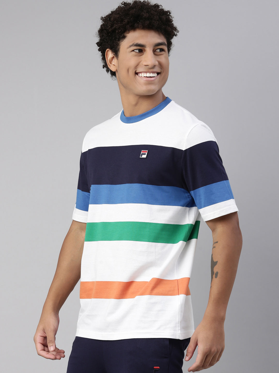 Fila White Slitter Men's Striper T-Shirt