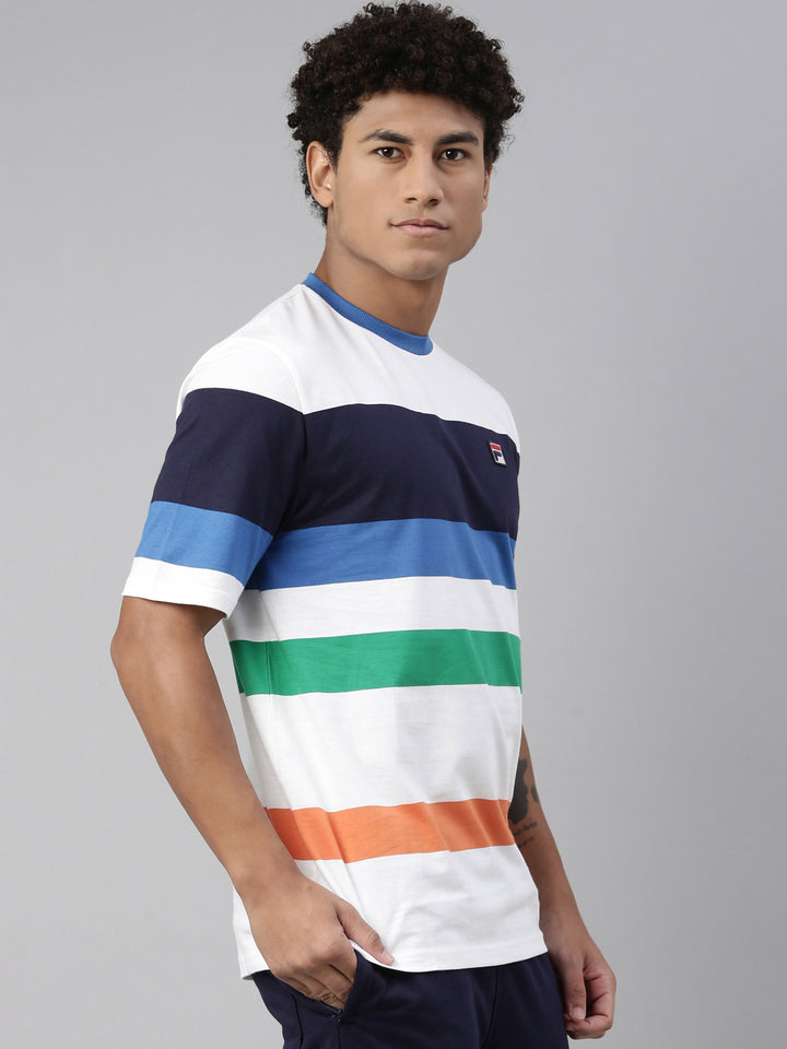 Fila White Slitter Men's Striper T-Shirt