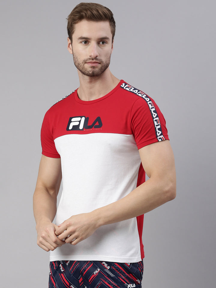 Fila Red Feston Men's Cut and Sew T-Shirts