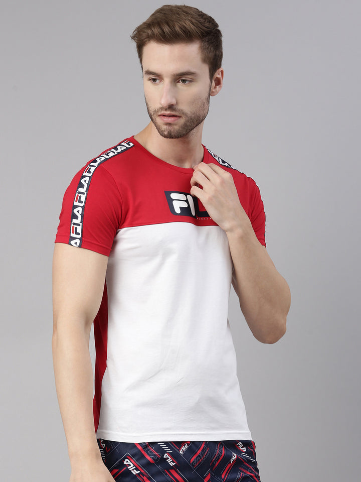 Fila Red Feston Men's Cut and Sew T-Shirts