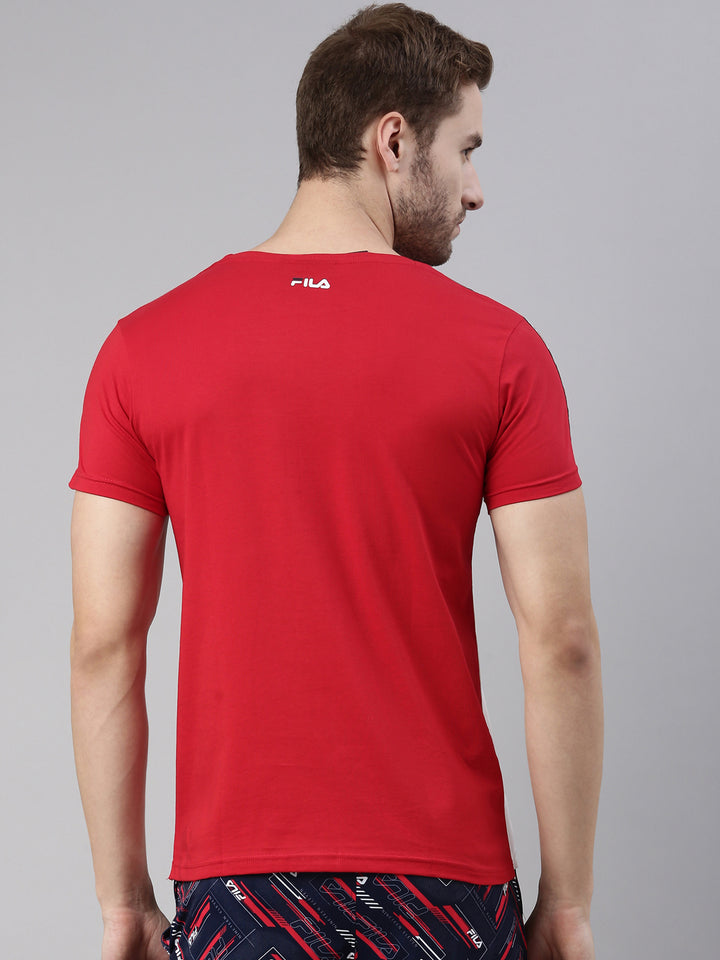 Fila Red Feston Men's Cut and Sew T-Shirts