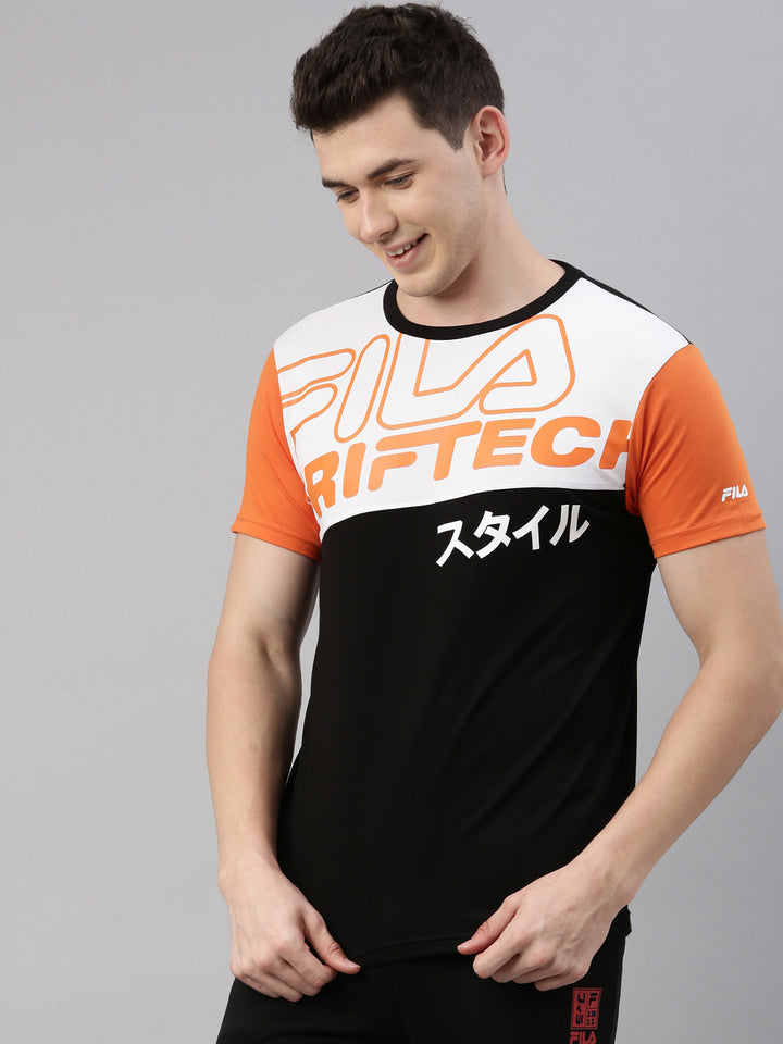 Fila Red Mattes Men's Cut and Sew T-Shirts
