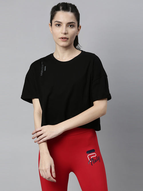 Fila Black Terata Women's Crop Track Tops